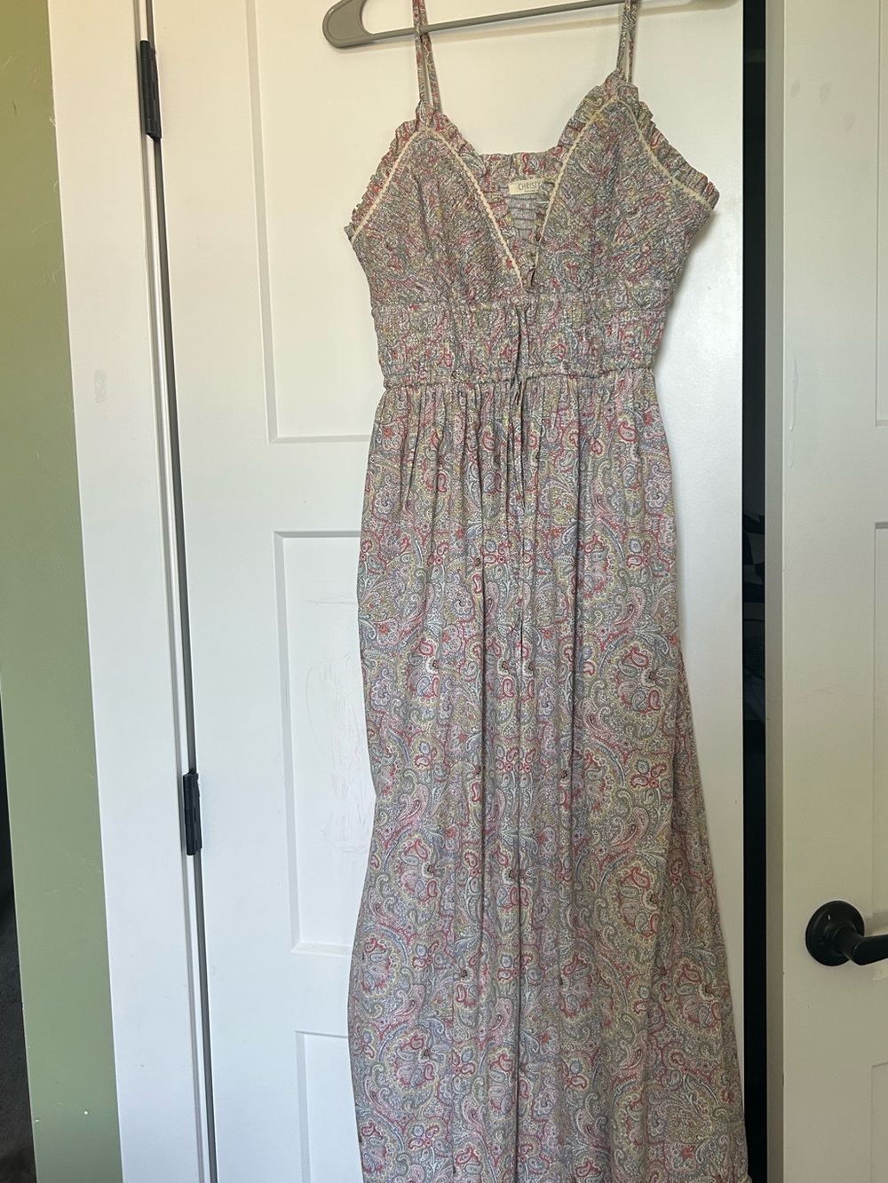 Christy Dawn Pastel Paisley Smocked Strapless Midi Dress